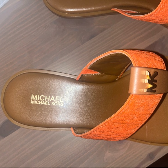 Michael Kors Orange and Tan Sandals - Picture 3 of 6